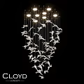 Modern Decorative Chandelier With Hanging Bird Ornaments And Multiple Round Lights