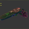 Green Illuminated Astronautical Controller With Intricate Patterns And Glowing Buttons For Cosmic Exploration