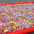 Activity Play Area With Colorful Balls Red Border And Flower Decorations
