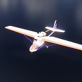 Colorful Glider Flying High In Blue Sky With White Clouds 3d model