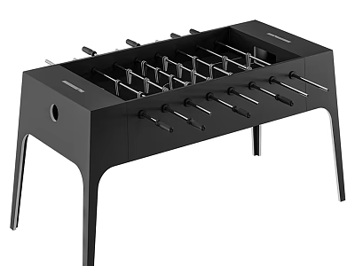 Black Foosball Table Play Equipment With Table Design Player Rods And Goal Nets 3d model