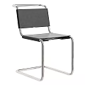 Modern Black Office Chair With Chrome Metal Frame And Comfortable Seat