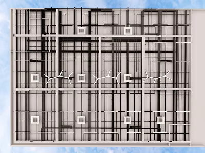 Suspended Ceiling Metal Frame Grid Structure Installation Design Construction Details 3d model