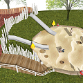 Children's play area Modern play equipment 3d model