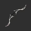 Elegant Curved Fantasy Bow Weapon With Ornate Designs And Sharp Edges