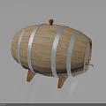Traditional Wooden Barrel With Metal Hoops Wooden Legs Bung And Tap