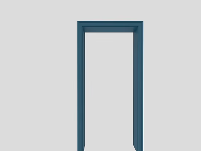 Simple Blue Door Frame With Minimalist Design On Light Gray Background 3d model