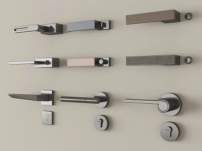 Modern Metal Door Handles with Various Designs Lever and Knob Styles and Lock Mechanisms for Home 3d model