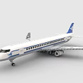 Building Block Airplane Model With White Body Blue Tail Detailed Wings And Landing Gear
