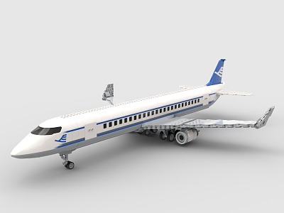 LEGO Toy Plane Airliner Airbus Boeing 3d model