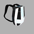Modern Black And White Backpack With Blue Accents And Geometric Design