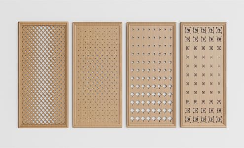 Modern sound-absorbing board Wooden sound-absorbing board Decorative panel 3d model