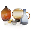 Colorful Ceramic Vessels in Various Shapes and Hues for Home Decoration