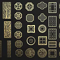 New Chinese Style Openwork Window Carved Openwork Window Carved Pane Carved 3d model