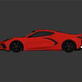 Red Modern Sports Car With Sleek Aerodynamic Design And Black Wheels