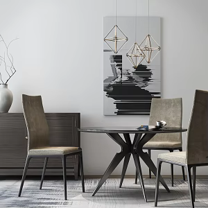 Nordic Dining Table and Chair Combination 3d model
