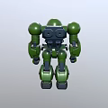 Green Mecha Robot Character In Game And Movie With Rounded Shoulders And Red Eye