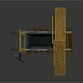 Detailed 3D Mining Scene Structure With Wooden Shelter Mine Cart And Pickaxe