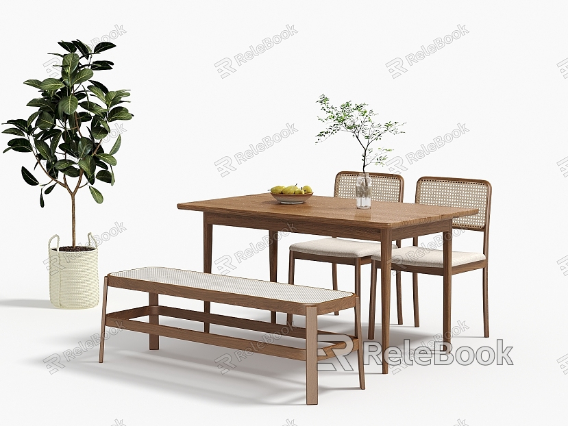 Log Dining Table and Chair Single Chair Bench model