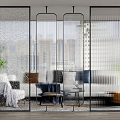 Modern partition glass screen partition 3d model