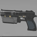 Futuristic Sci Fi Pistol With Metal Construction And Detailed Grip Design
