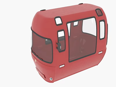 Red Aerial Cable Car Cabin With Windows And Exterior Details 3d model Red Aerial Cable Car Cabin With Windows And Exterior Details 3d model