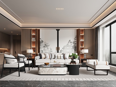 New Chinese Living Room 3d model