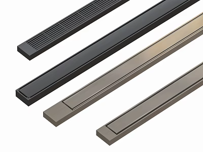 Long Strip Metal Furniture Handles In Various Colors With Textured Design 3d model