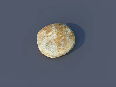 Freshly Baked Golden Brown Round Flatbread With Crispy Surface And Natural Texture 3d model