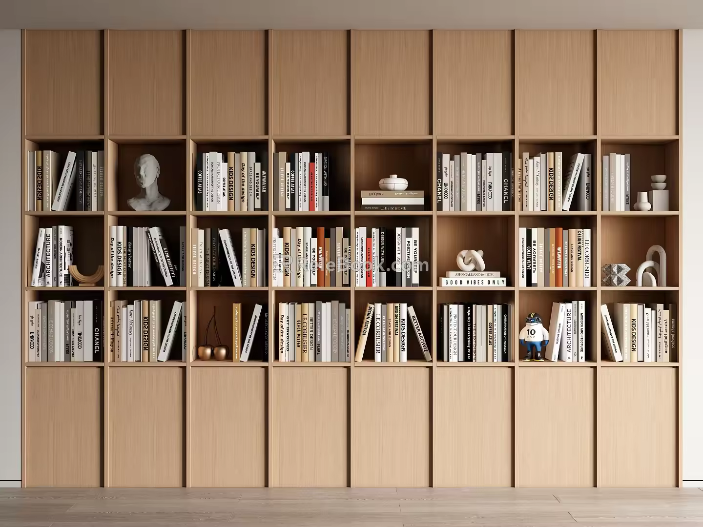 Bookcase Bone Line Bookcase Books Book Decoration Combination 3d model