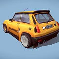 Yellow Turbo Racing Car With Benvenuto Citroen Logo And Alloy Wheels