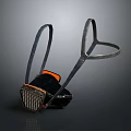 Black and Orange Sports Helmet With Mesh Design And Adjustable Straps