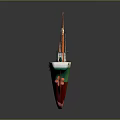 Vibrant Fishing Boat With Green Red White Hull Mast Crane And Small Cabin
