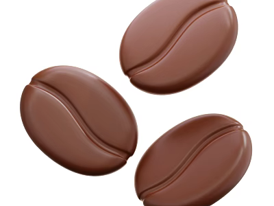 Smooth Brown Chocolate Coffee Beans As Delicious Sweet Snack Treat 3d model