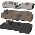 Modern double sofa multiplayer sofa corner sofa 3d model