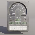 Industrial Equipment Control Panel Featuring Analog Gauge Dial And Green Indicator Lights