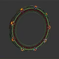 Futuristic Circular Structure With Glowing Orange Elements And Reflective Black Base