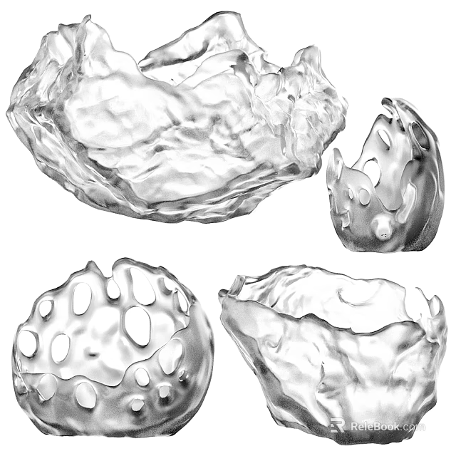 Unique Handcrafted Ceramic Vessels with Intricate Textures and Various Shapes 3d model 