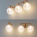 Elegant Modern Wall Sconces With Glass Shades And Brass Finish For Indoor Decoration