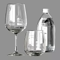 Elegant Glassware Collection Featuring Wine Glass Tumbler and Clear Water Bottle