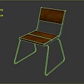 Modern Wooden Chair With Metal Frame And Stylish Seat Backrest Design