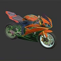Orange Sport Motorcycle With Sleek Design Black Accents And Gray Seats