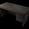 Sturdy Dark Wooden Desk With Three Drawers And Simple Design
