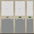 Public Facilities Featuring White And Gray Doors With Green Digital Displays