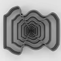 Modern Minimalist Gray Wall Decor With Layered Wavy Frames And Spiral Structure
