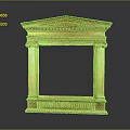 Classical Golden Frame Structure With Decorative Top Columns And Ornate Base Details 3d model