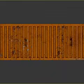 Orange Shipping Container With Metal Doors Corrugated Sides And Rustic Finish