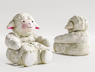 Modern Children's Chair Lamb Cartoon Leisure Chair 3d model