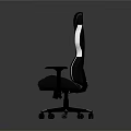 Ergonomic Black White Gaming Chair With Adjustable Armrests And Reclining Backrest