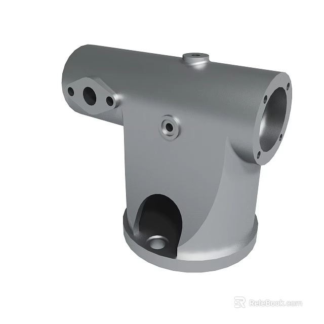 Industrial Metal Mechanical Component With Multiple Holes And Cylindrical Structure Design 3d model